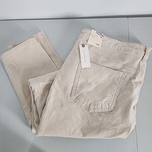 NEW Anthropologie Pilcro Corduroy High Rise Skinny Pants Ivory Size 32 Tall